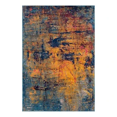 Amer Rugs Manhattan Bunnt 5’3″ x 7’6″ Area Rug With Orange And Navy MAN415376