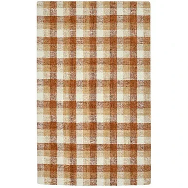 Amer Rugs Tartan Cartwell 5′ x 7’6″ Area Rug With Orange Finish TRA100576