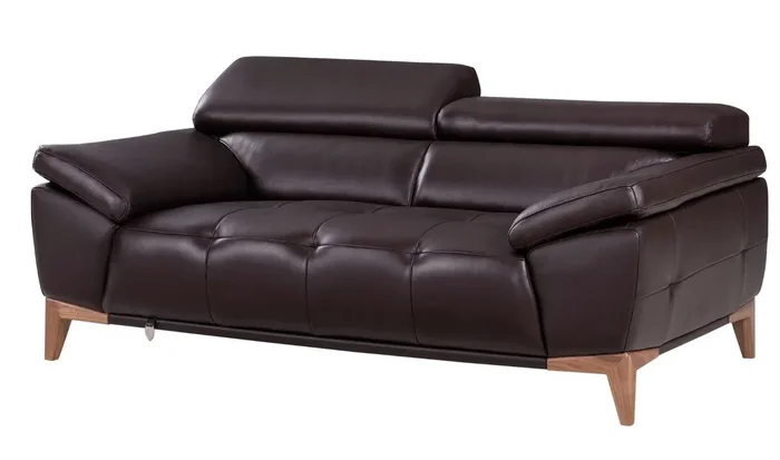 American Eagle Furniture – EK076 Dark Chocolate Italian Leather Loveseat – EK076-DC-LS