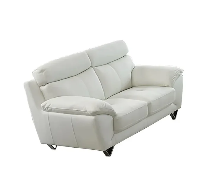 American Eagle Furniture – EK078 White Italian Leather Loveseat – EK078-W-LS