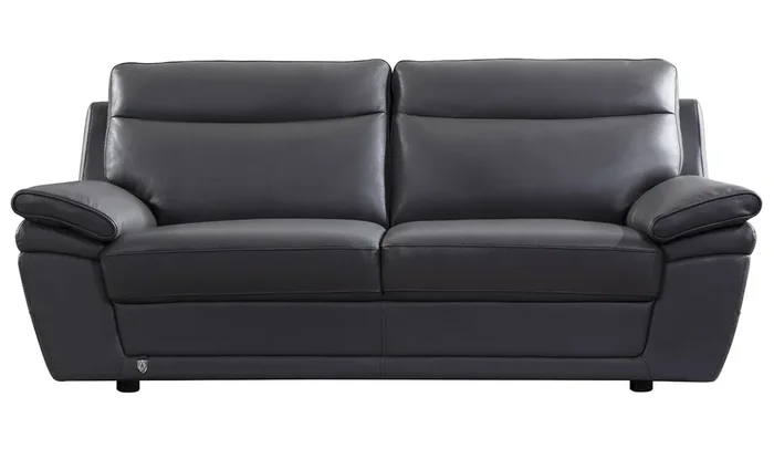 American Eagle Furniture – EK092 Gray Italian Leather Sofa – EK092-GR-SF