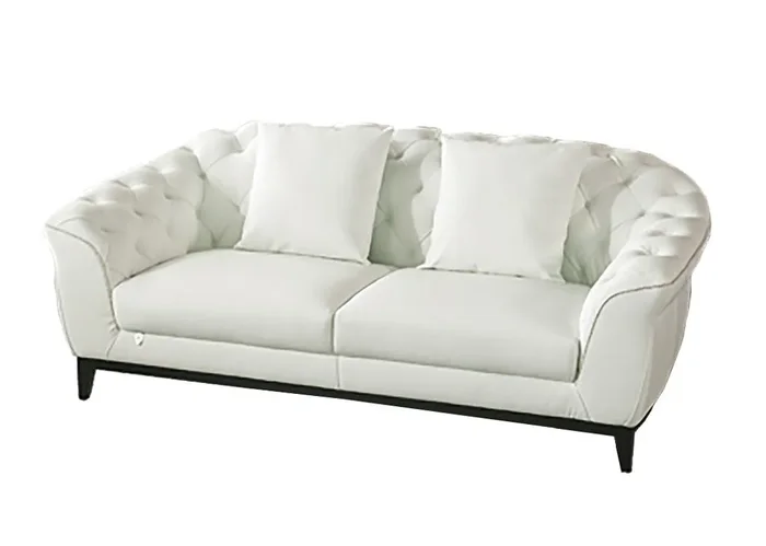 American Eagle Furniture – EK093 White Italian Full Leather Sofa – EK093-W-SF