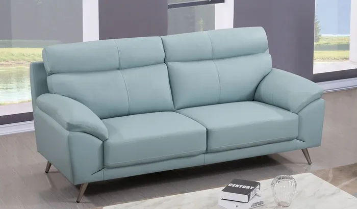American Eagle Furniture – EK528 Light Blue Top Grain Leather Sofa – EK528-LB-SF
