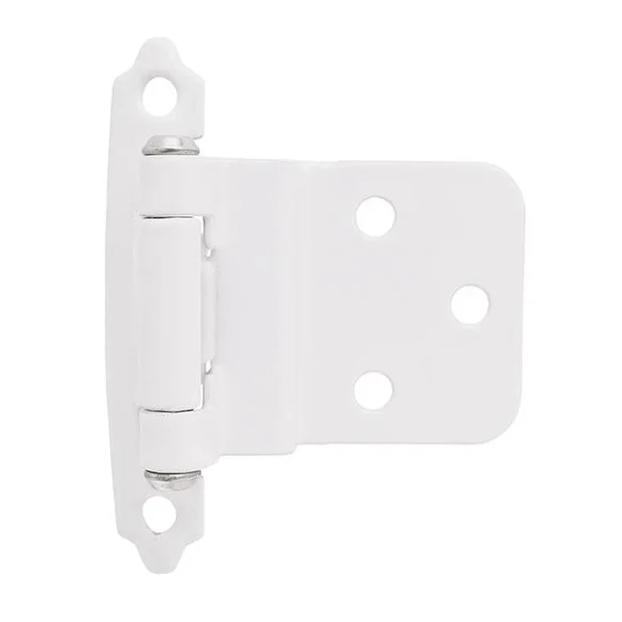 Amerock 3/8in (10 mm) Inset Self-Closing, Face Mount White Hinge – 2 Pack