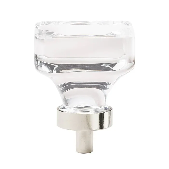 Amerock Glacio 1-3/8 in (35 mm) Length Clear/Polished Nickel Cabinet Knob
