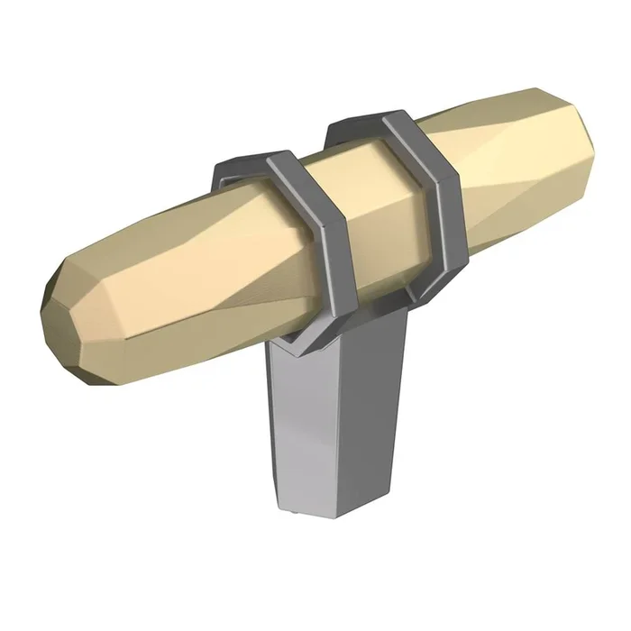 Amerock London 2-1/2 in (64 mm) Length Golden Champagne/Black Chrome Cabinet Knob