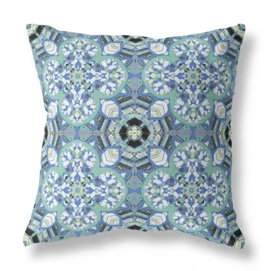 Amrita Sen Broadcloth Blue White Black Zippered Pillow CAPL534BrCDS-ZP-20×20