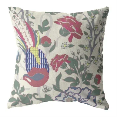 Amrita Sen Broadcloth Burgundy on White Zippered Pillow CAPL38BrCDS-ZP-20×20