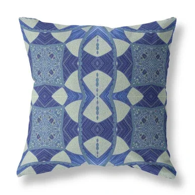 Amrita Sen Broadcloth Pillow With Dark Muted Blue Finish CAPL491BrCDS-BL-16×16