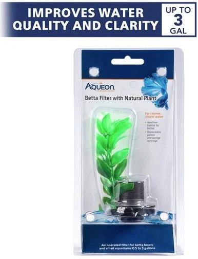 Aqueon Betta Filter with Natural Plant
