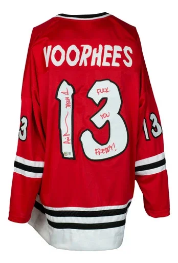 Ari Lehman Signed Custom Jason Voorhees Hockey Jersey Jason 1 F You Freddy BAS