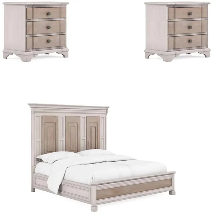 ART Furniture – Alcove 3 Piece California King Panel Bedroom Set in Belgian Ivory – 321137-2801-3SET