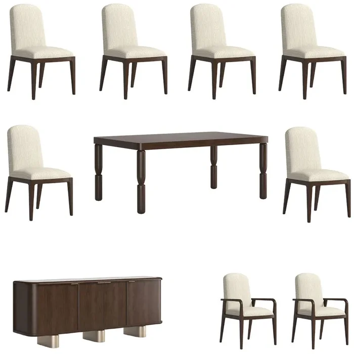 ART Furniture – Verge 10 Piece Rectangular Dining Table Set in Handcrated Walnut – 337221-1960-10SET