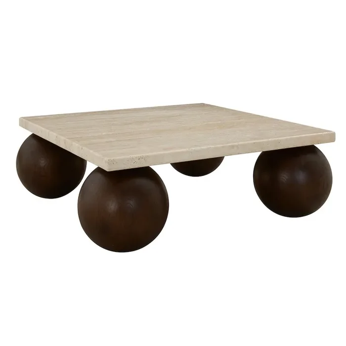 Atlas Coffee Table in Warm Travertine and Dark Cinder – AT9370-DKC/WMT