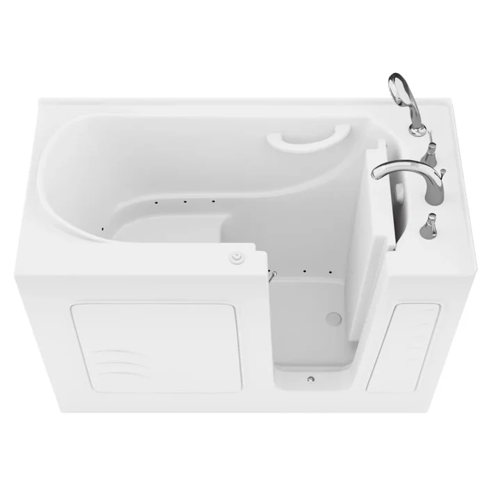 Avano Architect Series 52-3/4″ Gel Coated Air Bathtub for Alcove Installations with Right Drain, Roman Tub Faucet and Handshower