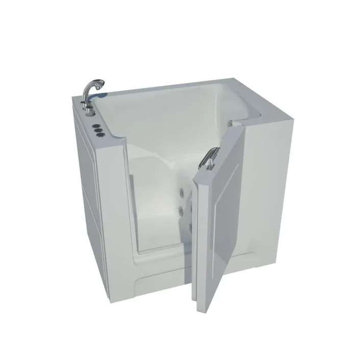 Avano Step-In Tubs 38-3/4″ Acrylic Whirlpool Bathtub for Alcove Installations with Left Drain, Roman Tub Faucet and Handshower