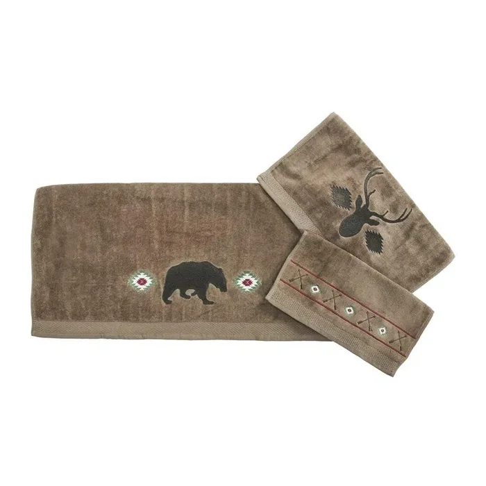 Aztec Bear 6-PC Bath Towel Set – Mocha