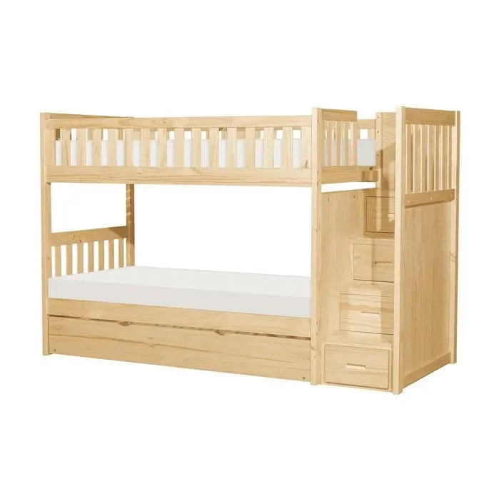 B2043SB-1R – (5) Twin/Twin Step Bunk Bed with Twin Trundle