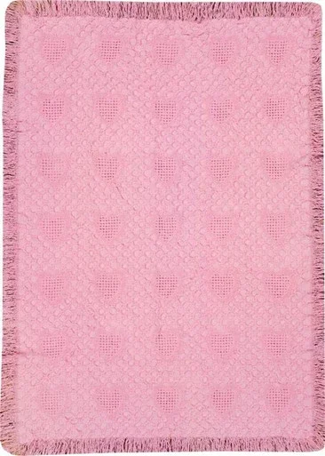Baby Pink Mini Woven Hearts Rectangular Throw Blanket with Fridge Border 40″ X 30″ – 32734987