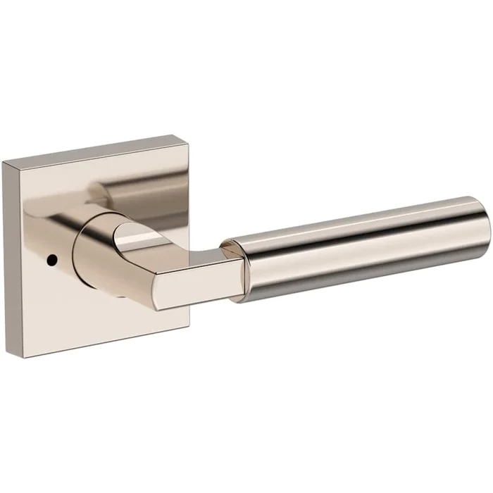 Baldwin Lake Forest Privacy Door Lever Set with Contemporary Square Rose from the Reserve Collection