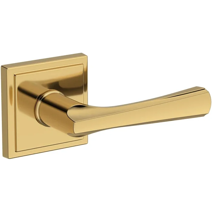 Baldwin Wyndcliff Passage Door Lever Set with Stepped Square Rose from the Reserve Collection
