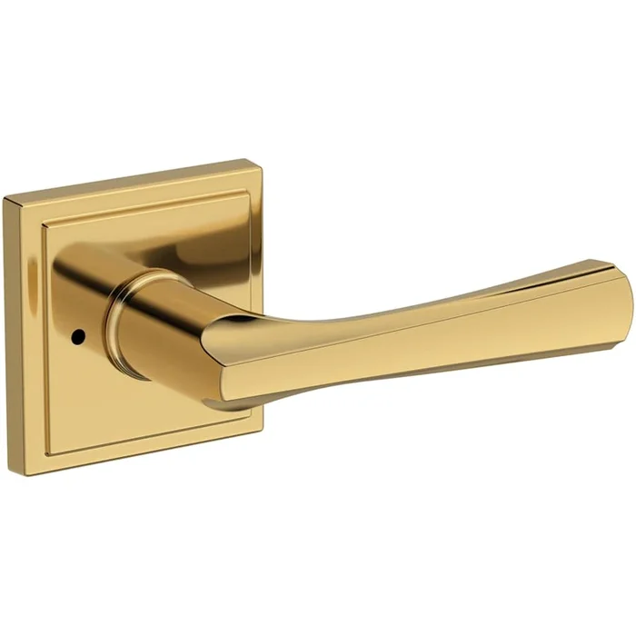 Baldwin Wyndcliff Privacy Door Lever Set with Stepped Square Rose from the Reserve Collection