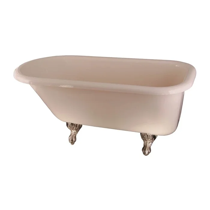 Barclay Anthea Dbl Acrylic Roll Top BQ 60”, 3-3/8” Holes, CP Feet