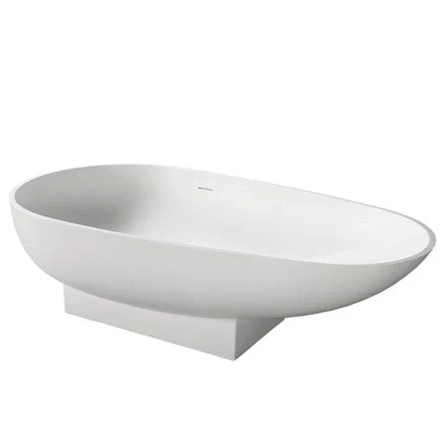 Barclay Carlyle 70” BARstone Oval Tub, w/ OF and Drain, White Gloss