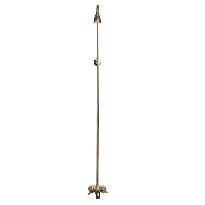 Barclay Diverter Bathcock w/Riser & Showerhead, Polished Brass