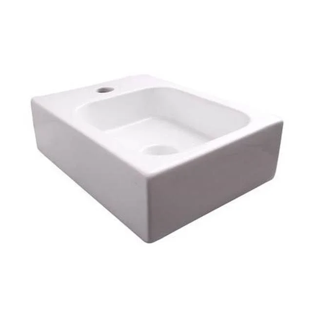 Barclay Gaston Wall Hung 11” X 15”, 1 Faucet Holes, White