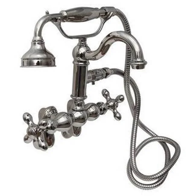 Barclay Hook Spout w/Hand Shwr,Tub Wall Mount,Metal Cross Hdl,CP