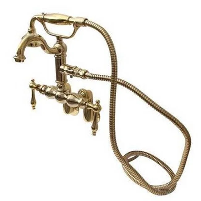 Barclay Hook Spout w/Hand Shwr,Tub Wall Mount,Metal Lever Hdls,PB
