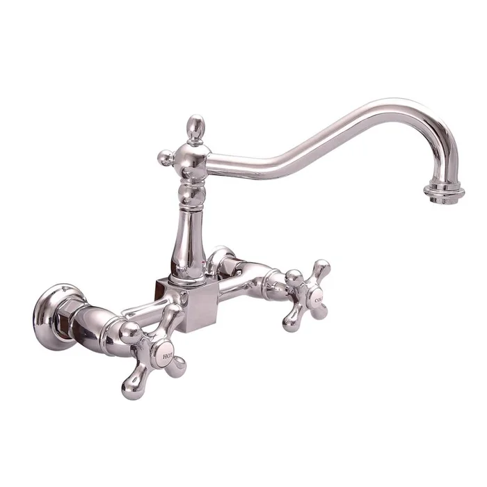 Barclay Kate Gooseneck Spout w/Cross Handles w/ceramic Disc, CP