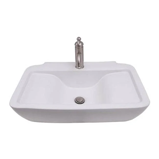 Barclay Leeds 25” Rect Wall Hung Basin 6” Centerset,White