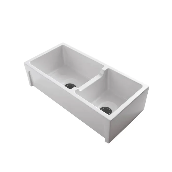 Barclay Millwood 36” DBL Bowl Fire Clay, Apron Front Sink , WH