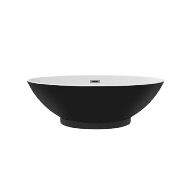 Barclay Noelani 66”Oval AC Tub,Matte Black W/Internal Drain & OF MB