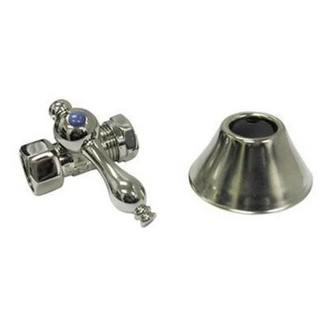 Barclay Straight Stop w/flange, 1/2” Comp x 5/8”Comp,Matt Black,SET
