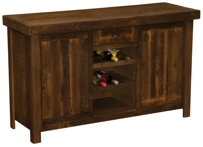 Barnwood Sideboard w/Wine Rack – Artisan Top