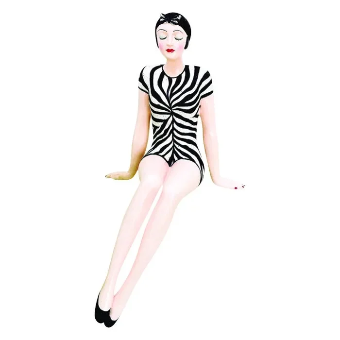 Bathing Beauty Black + White Zebra Figurine