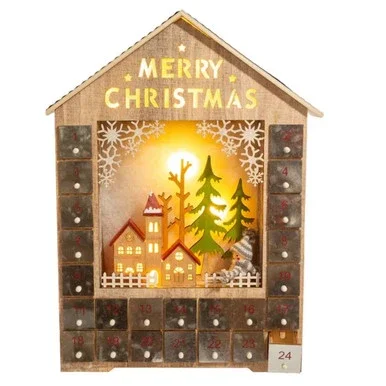 Battery Operated Light Up LED Merry Christmas Advent Calendar JEL1803