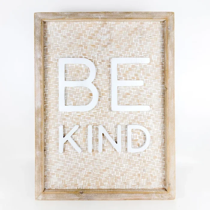 BE KIND Criss cross framed sign
