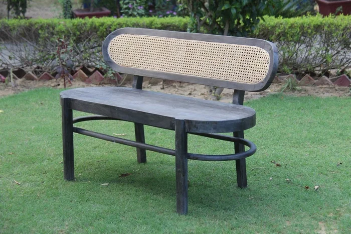 Bench with Cane Back