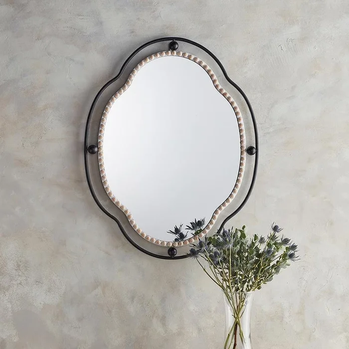 Black Framed Oval Mirror