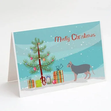 Caroline’s Treasures CK4647GCA7P Lykoi #3 Cat Merry Christmas Greeting Cards and Envelopes Pack of 8, 7 x 5, multicolor