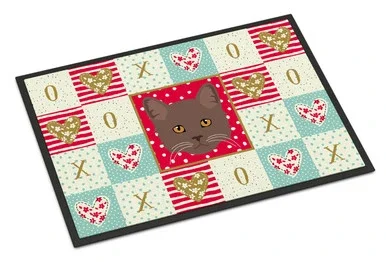 Caroline’s Treasures CK5178MAT York Chocolate Cat Love Door Mat, Indoor Rug or Outdoor Welcome Mat 18×27 Doormat, 18H X 27W, multicolor