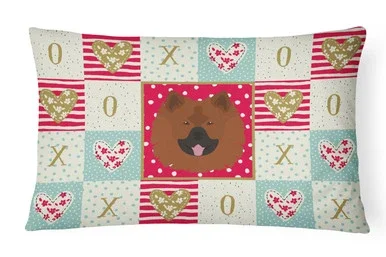 Caroline’s Treasures CK5199PW1216 Eurasier Love Canvas Fabric Decorative Pillow, 12H x16W, multicolor