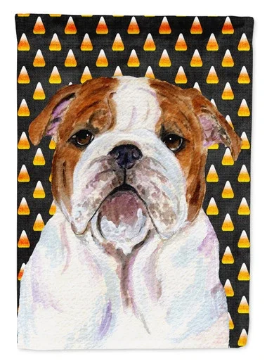 Caroline’s Treasures SS4277-FLAG-PARENT Bulldog English Candy Corn Halloween Portrait Flag, , multicolor – SS4277CHF