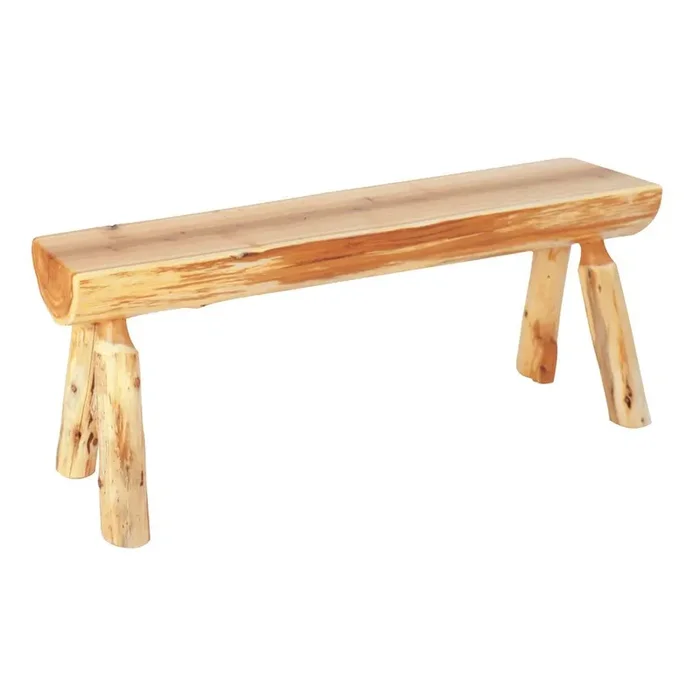 Cedar Half-Log Dining Table Bench – 42″