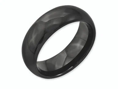 Chisel Black Ceramic 8mm Polished Wedding Band CER41 – CER41AI12