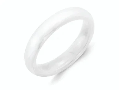 Chisel Ceramic White 4mm Polished Wedding Band CER50 – CER50AI6